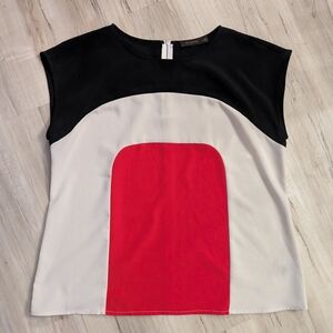 The Limited Colorblock Tank Top - Black, White, Red
